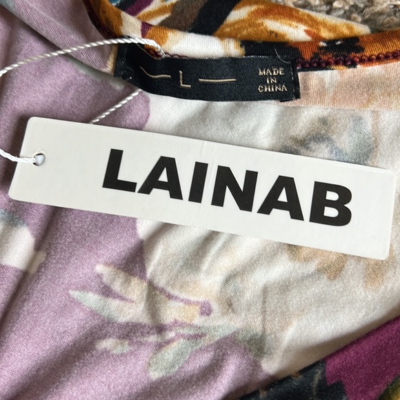 Lainab size large long sleeve tunic t shirt wrap dress with pockets - Picture 2 of 3